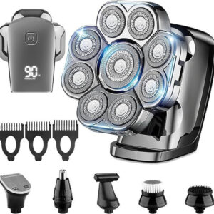 6 in 1 Multifunctional Electric Rotary Shaver for Men 9 Head Shaver Grooming Kit