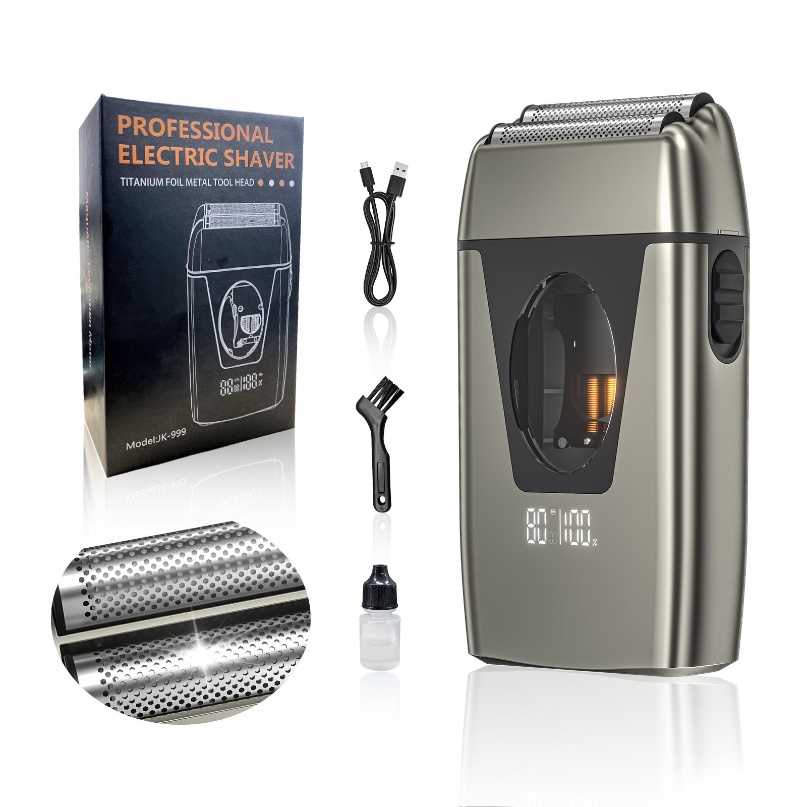 IPX6 Waterproof Men's Electric Shaver – 9500 RPM Reciprocating Vector Motor Razor