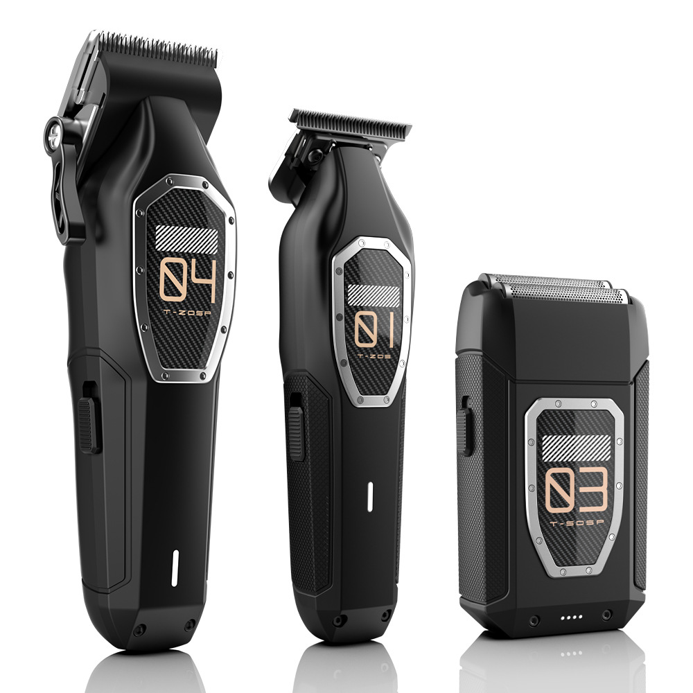 3-in-1 Professional Grooming Kit – Hair Clipper, T-Blade Trimmer, Electric Shaver