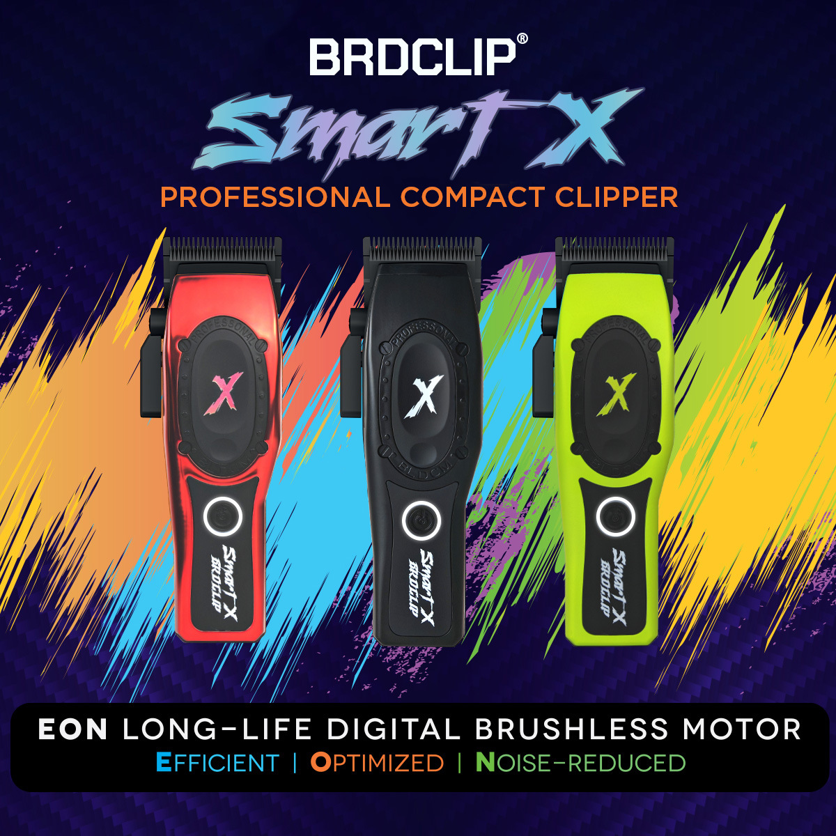 Smart-X EON Brushless Motor Hair Clipper: Ultra-Quiet & Efficient Cordless Trimmer with 6 Premium Magnetic Limit Combs