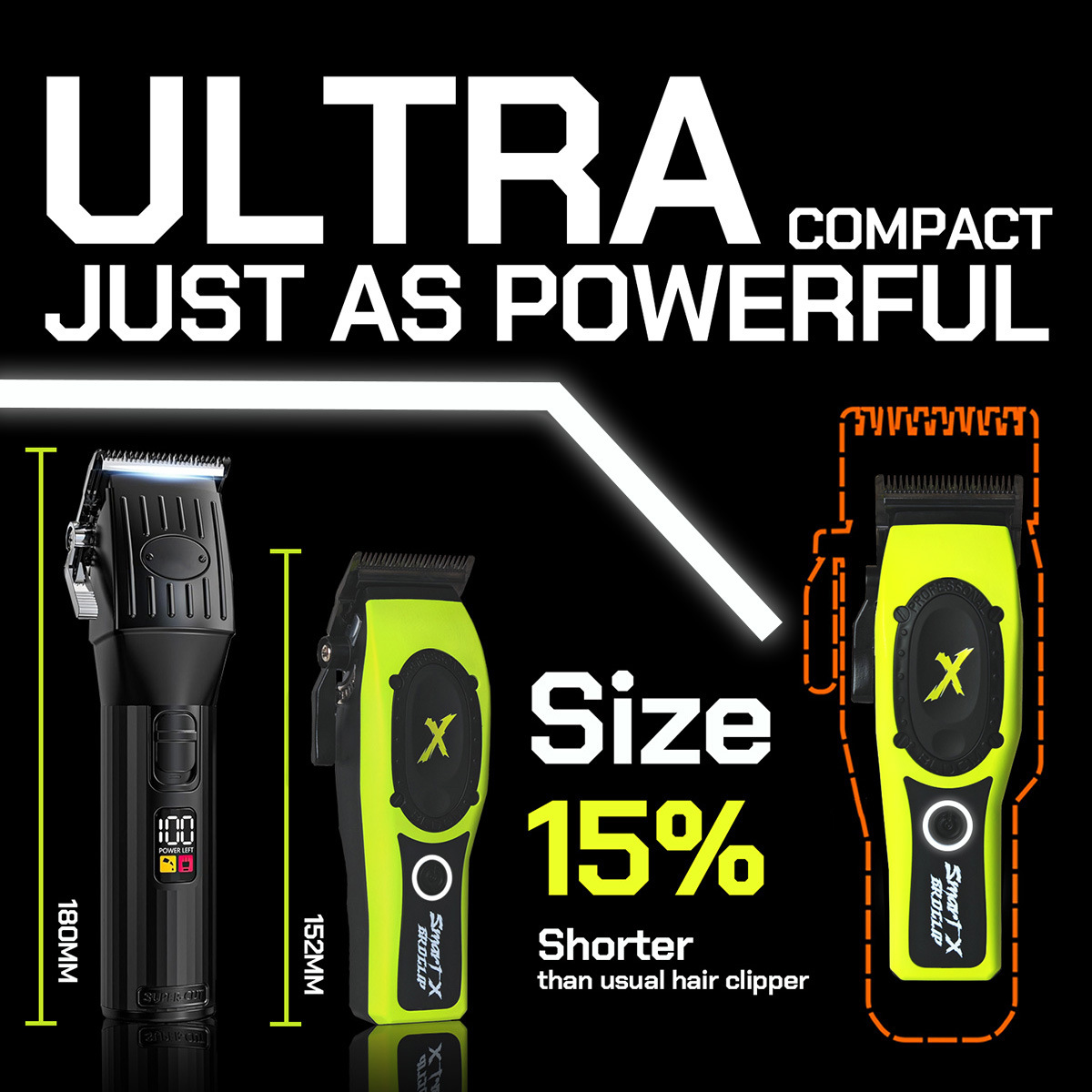 Smart-X EON Brushless Motor Hair Clipper: Ultra-Quiet & Efficient Cordless Trimmer with 6 Premium Magnetic Limit Combs - Image 4
